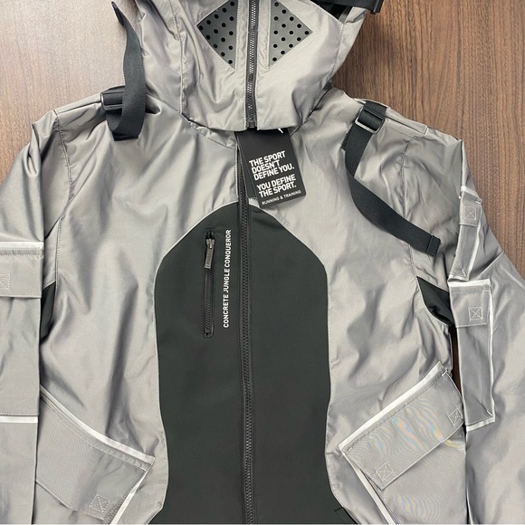 Puma Conqr Full Zip Jacket Silver Black Casual Athletic Outerwear Men’s Sz - Picture 3 of 11